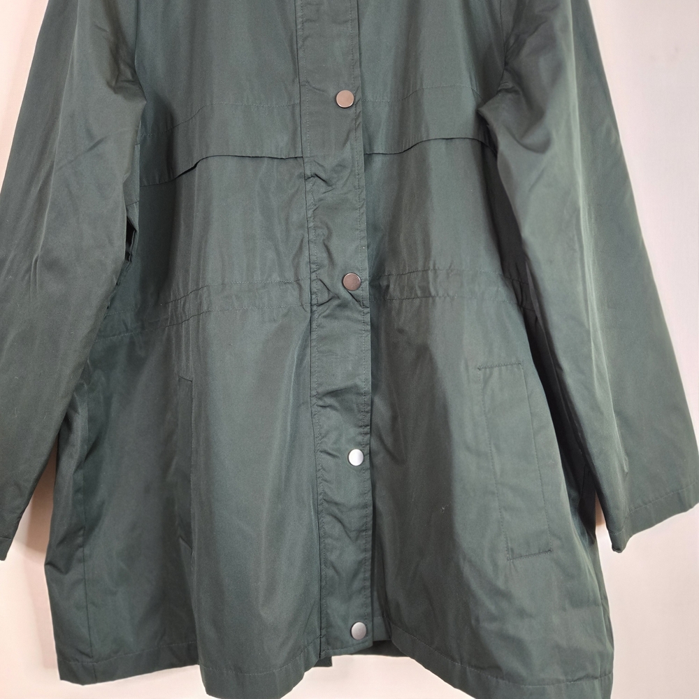TIME and TRUE Women's Size XL Green Hooded Rain/Trench Jacket - Picture 4 of 13